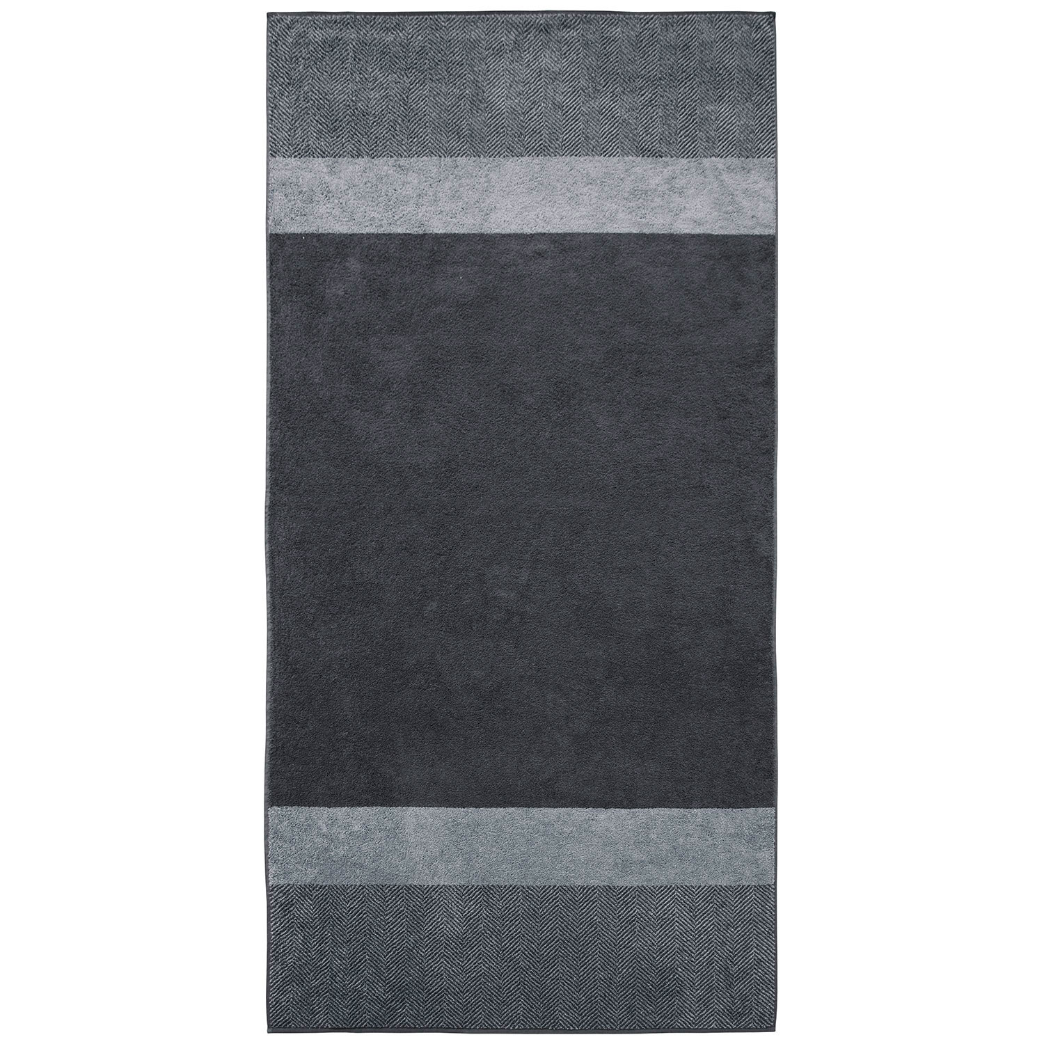 Baumwolle, Sauna, Two-Tone Stripe, blau, silber | Dyckhoff GmbH